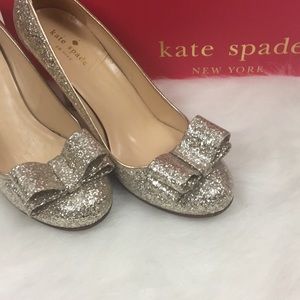 Kate Spade Gold Glitter Krysta Patent Leather Pump